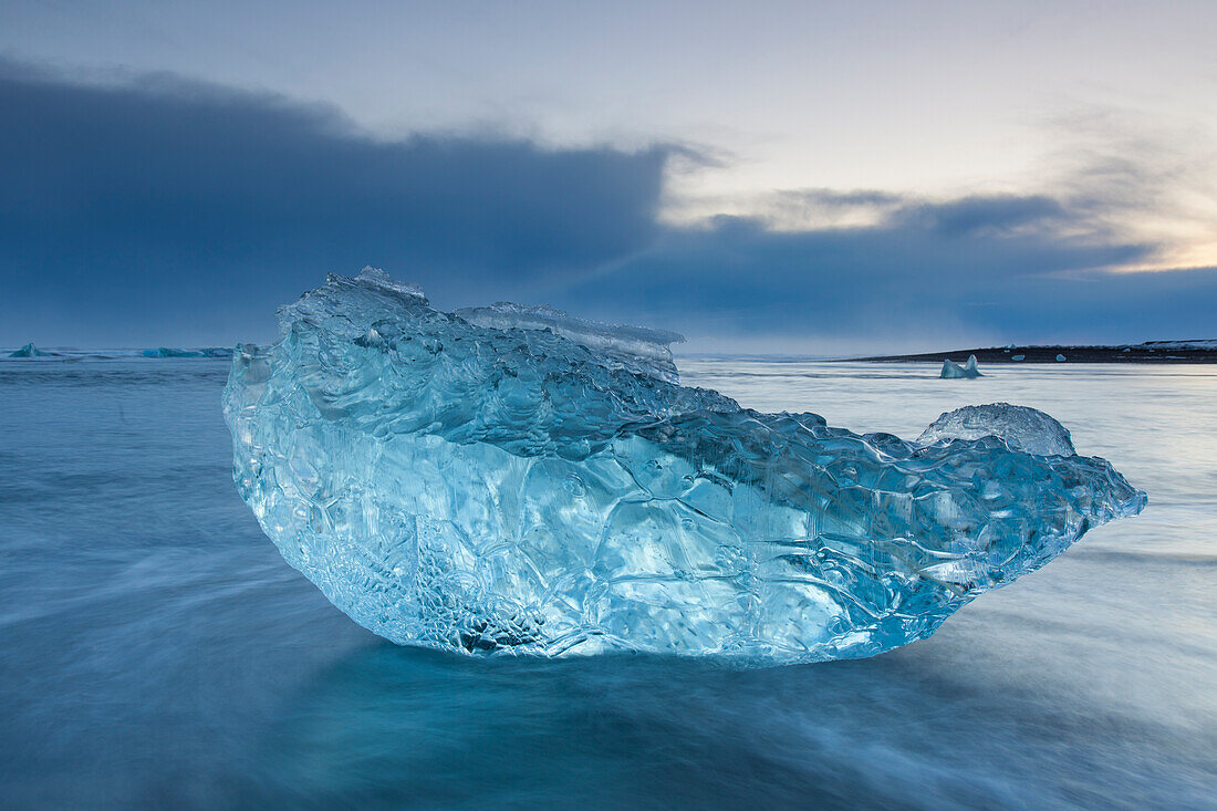  Chunks of ice on Breidamerkursandur beach, Sudursveit, Iceland 