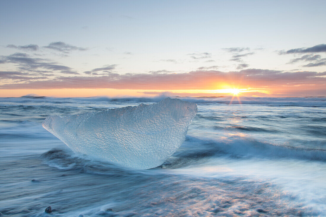  Chunks of ice on Breidamerkursandur beach, Sudursveit, Iceland 