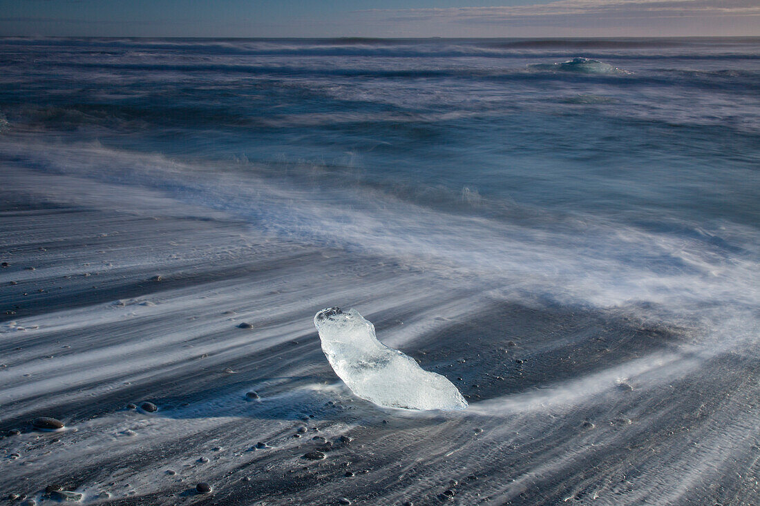  Chunks of ice on Breidamerkursandur beach, Sudursveit, Iceland 