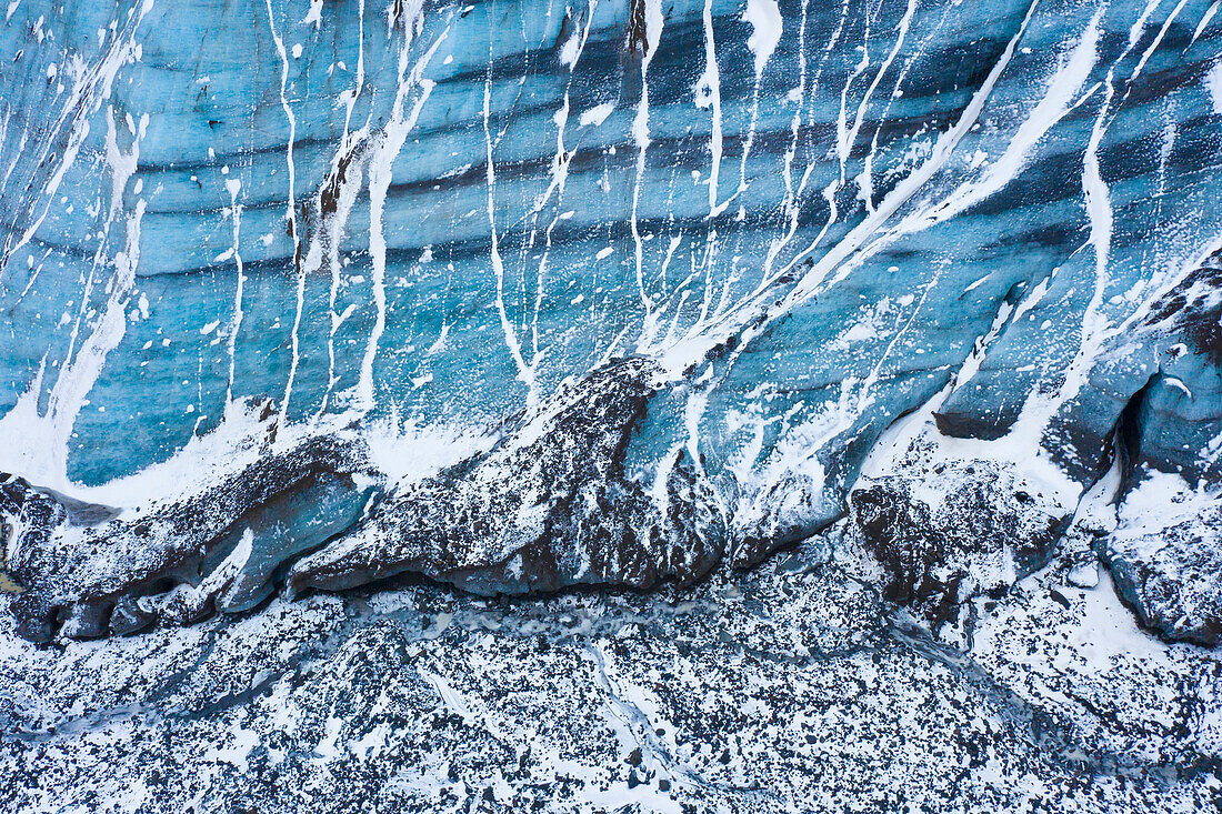 Eisstrukturen am Gletscher Falljoekull vom Vatnajoekull, Nordurland eystra, Island