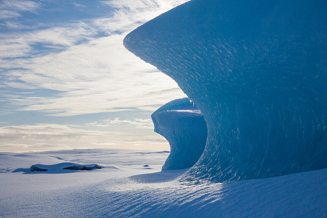 Eisberg in der Fjallsarlon Gletscherlagune, Winter, Island