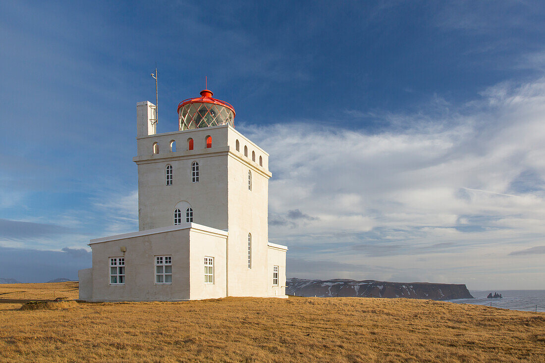 Leuchtturm Dyrholaey, Kap Dyrholaey, Winter, Island