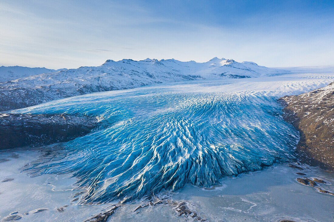 Blick auf den Gletscher Haukafell des Vatnajoekull, Austurland, Island