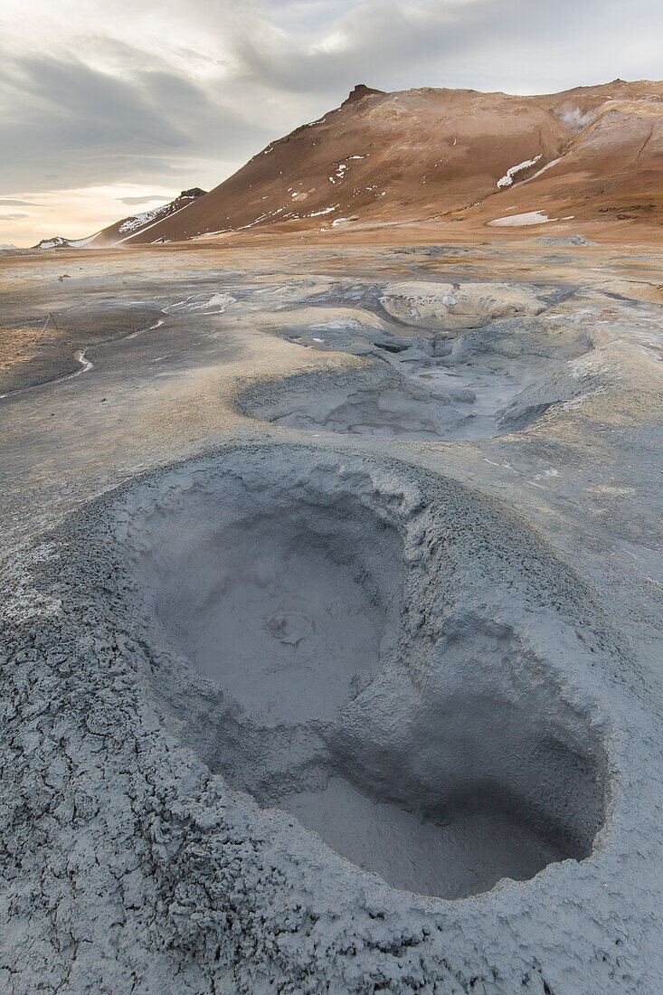  Hveraroend solfatara field on Namafjall mountain in the Krafla volcanic system, Nordurland eystra, Iceland 