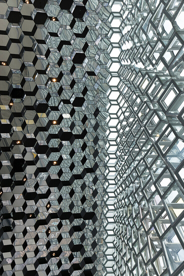  Glass facade of the Harpa Concert Hall, Reykjavik, Iceland 