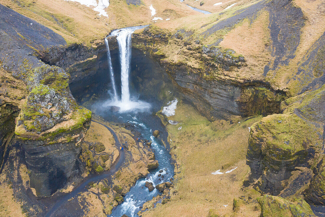  Kvernufoss waterfall, winter, Iceland 