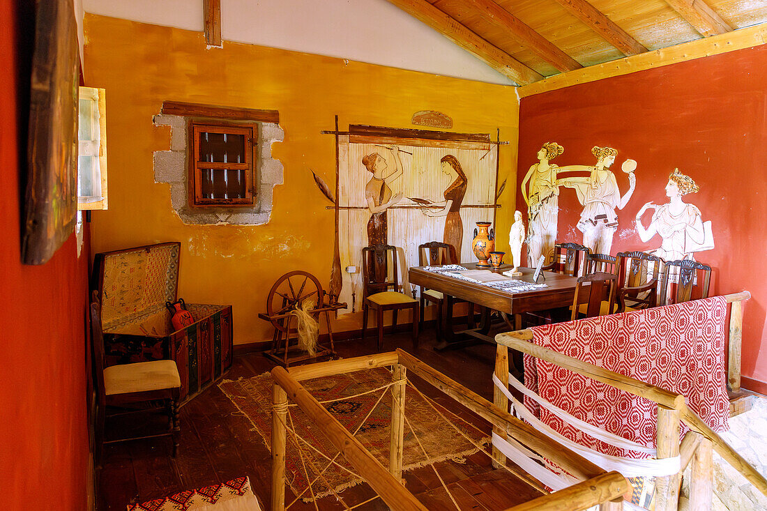  Replica of an ancient house in the Hippocrates Garden near Mastichari on the island of Kos in Greece 