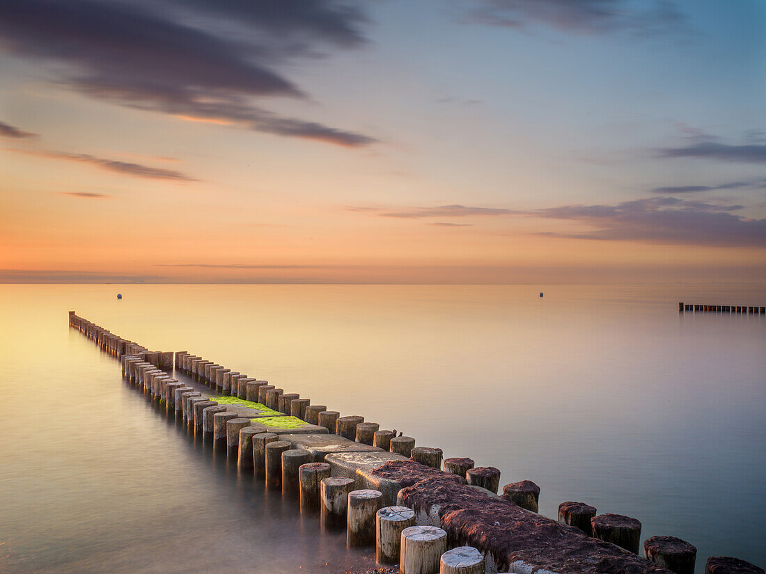  Sunset on the Darß, Ahrenshoop, Baltic Sea, Fischland, Darß, Zingst, Vorpommern-Rügen district, Mecklenburg-Vorpommern, Western Pomerania region, Germany, Europe 