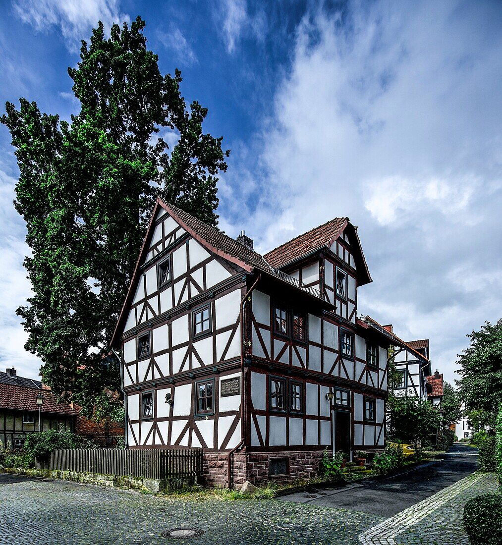 Wohnhaus Dorothea Viehmann am Märchenweg, Märchenviertel Niederzwehren, Kassel, Hessen, Deutschland