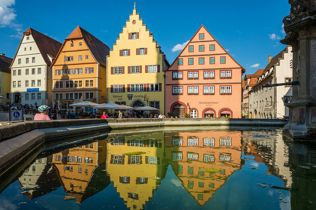 Mittelalterliche Stadt, Rothenburg ob der Tauber, Tauber, Romantische Straße, Franken, Bayern, Deutschland