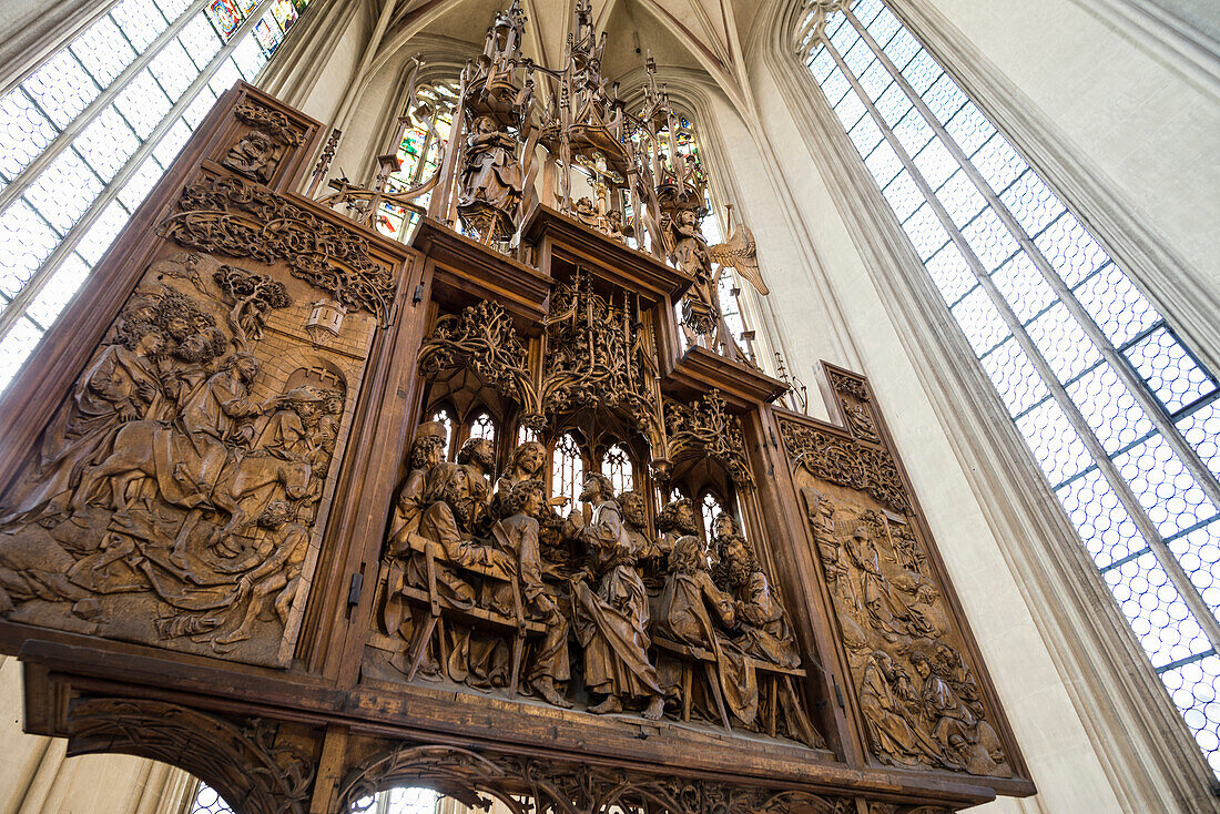  Holy Blood Altar by Tilman Riemenschneider, St. James&#39; Church, St. James&#39;s Church, Rothenburg ob der Tauber, Middle Franconia, Franconia, Bavaria, Germany 