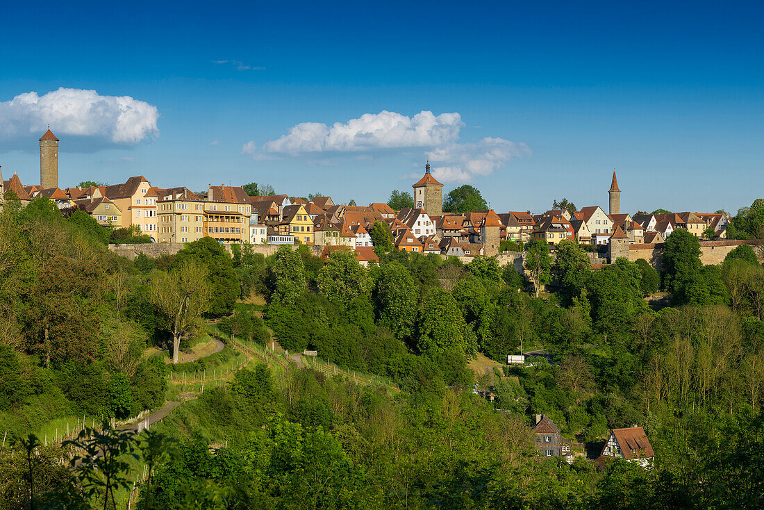 Mittelalterliche Stadt, Rothenburg ob der Tauber, Tauber, Romantische Straße, Franken, Bayern, Deutschland