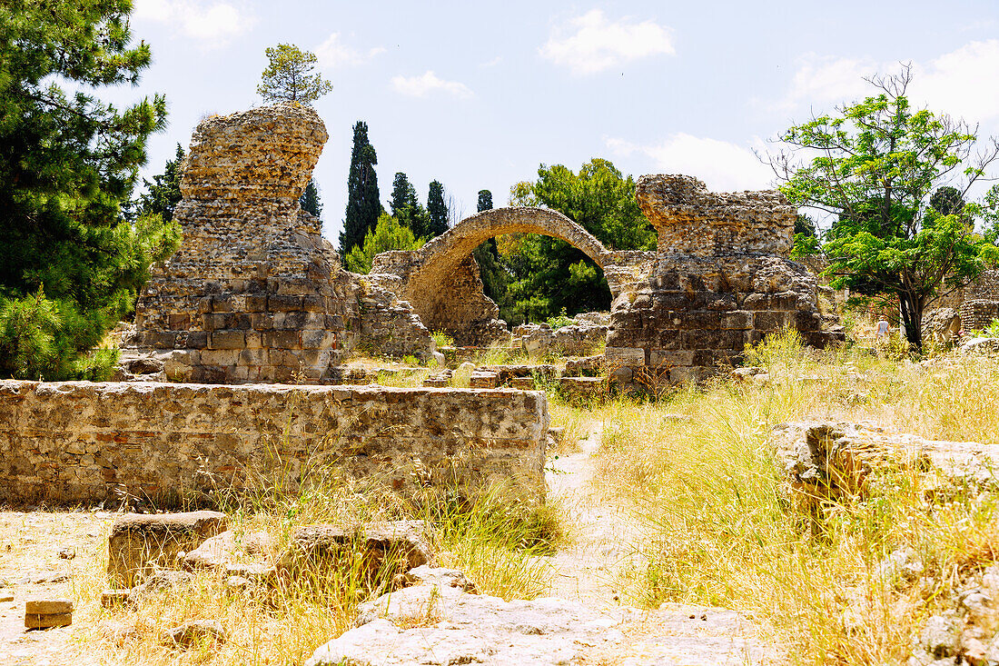  Western archaeological site in Kos Town on the island of Kos in Greece: Western thermal baths on the Via Cardo 