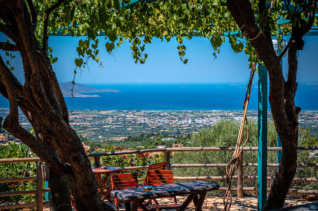  View over the island of Kos in Greece from Zia National Park, Zia, Kos, Greece 