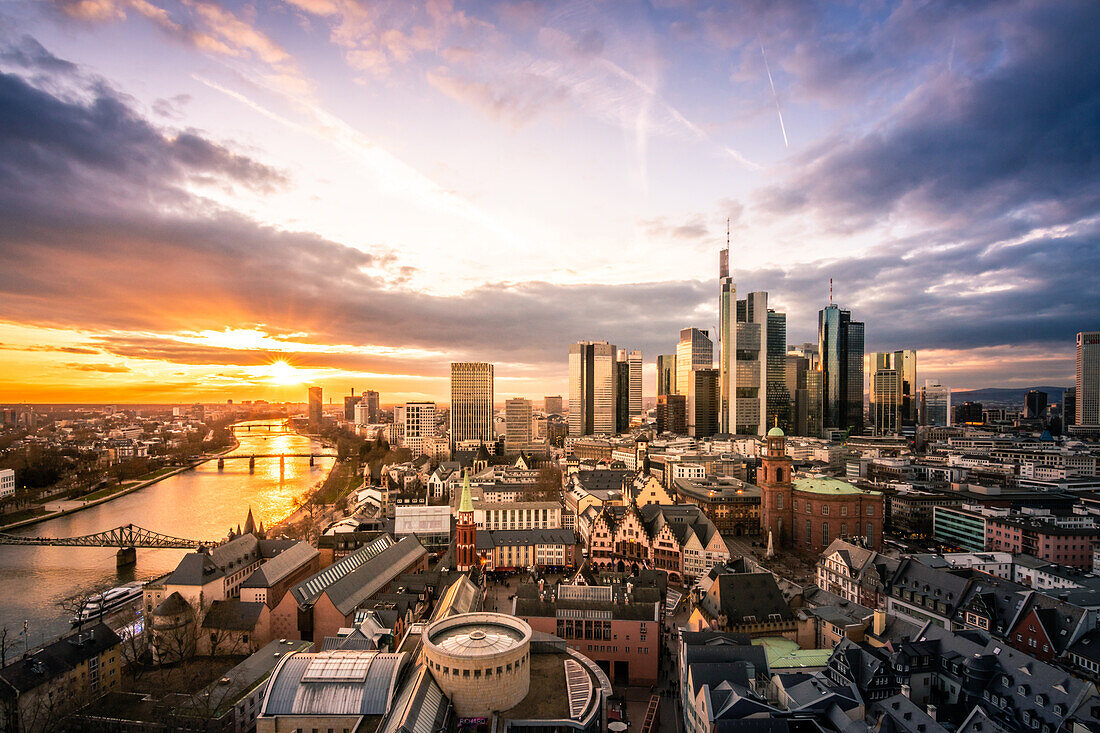  Skyline Frankfurt, Hesse, Germany, Europe 