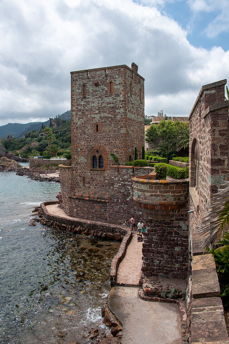 Château de la Napoule am Mittelmeer, Mandelieu-la-Napoule, Provence-Alpes-Côte d’Azur, Frankreich