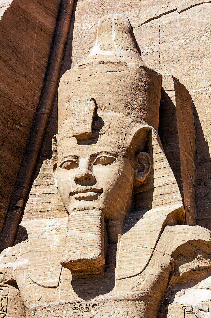  The temples of Abu Simbel are two rock temples on the western shore of Lake Nasser. They are located in the Egyptian part of Nubia on the southeastern edge of the town of Abu Simbel  