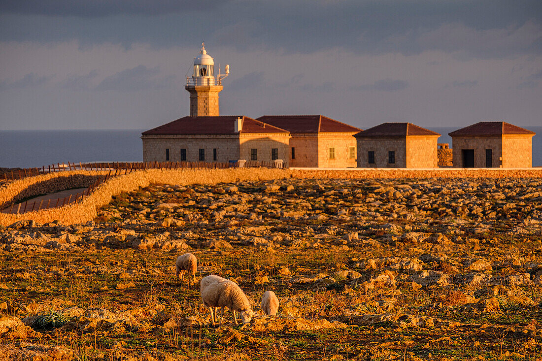 Punta Nati cape lighthouse, Ciutadella, Menorca, Balearic Islands, Spain