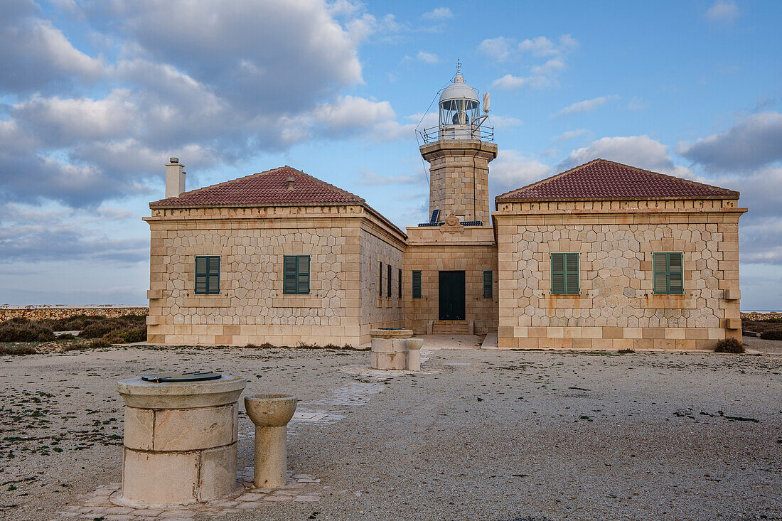 Punta Nati cape lighthouse, Ciutadella, Menorca, Balearic Islands, Spain