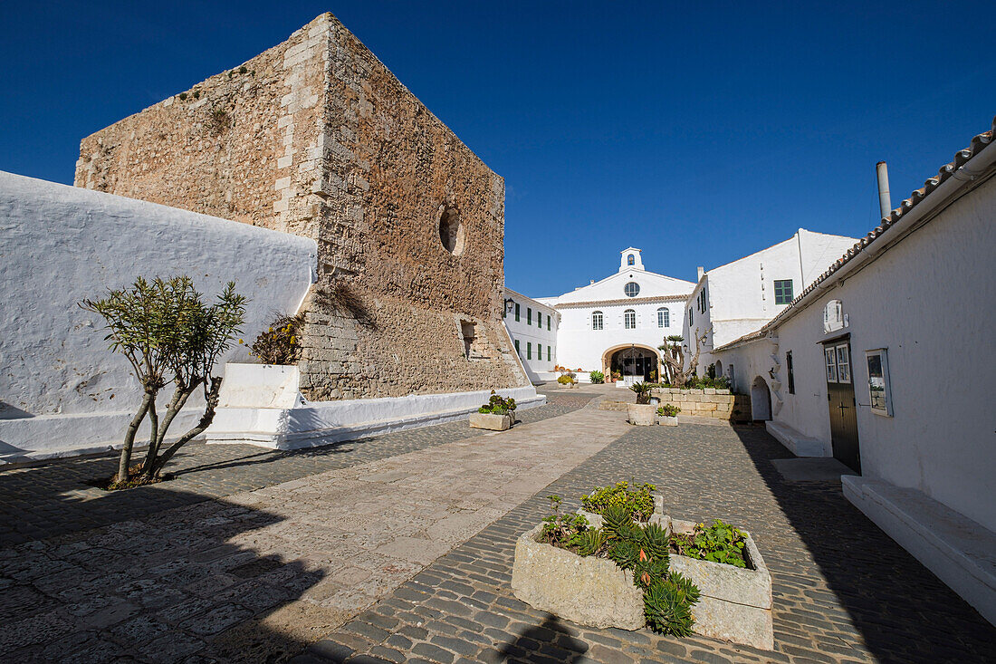 sanctuary of the Virgen del Toro, top of Monte Toro, Mercadal, Menorca, Balearic Islands, Spain