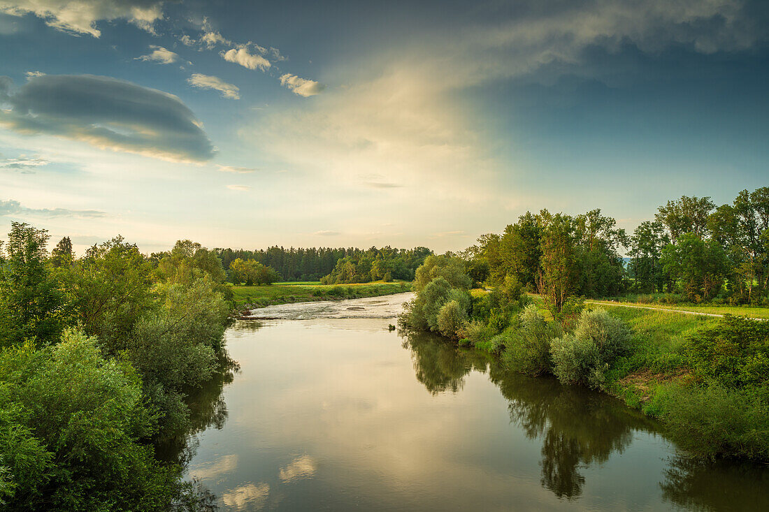  Thunderstorm at the Ammer near Weilheim, Bavaria, Germany 