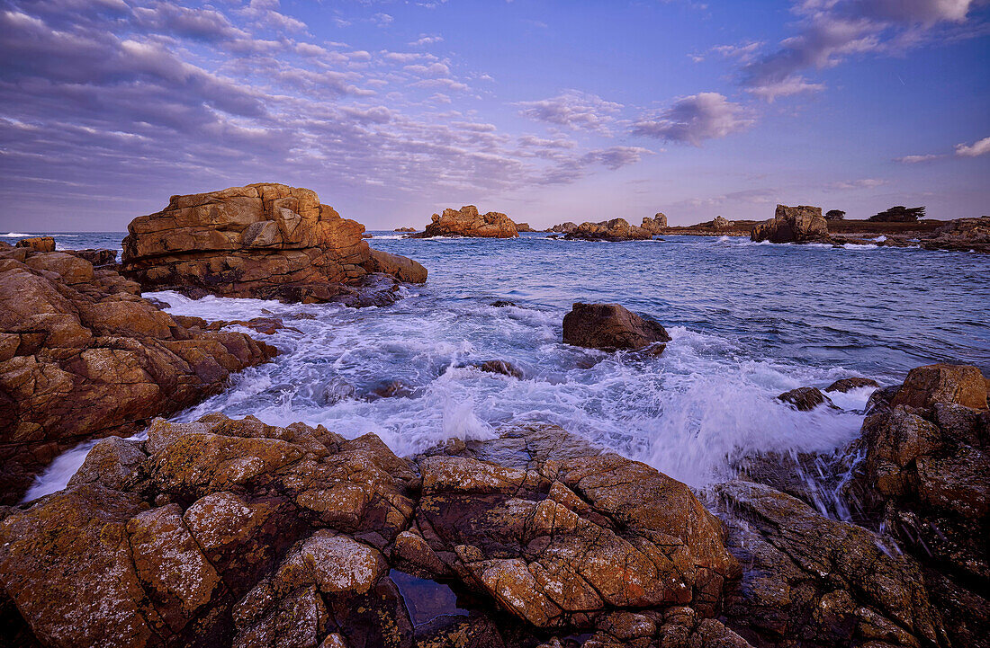  Morning mood on the Breton coast, Brittany, France, Europe 