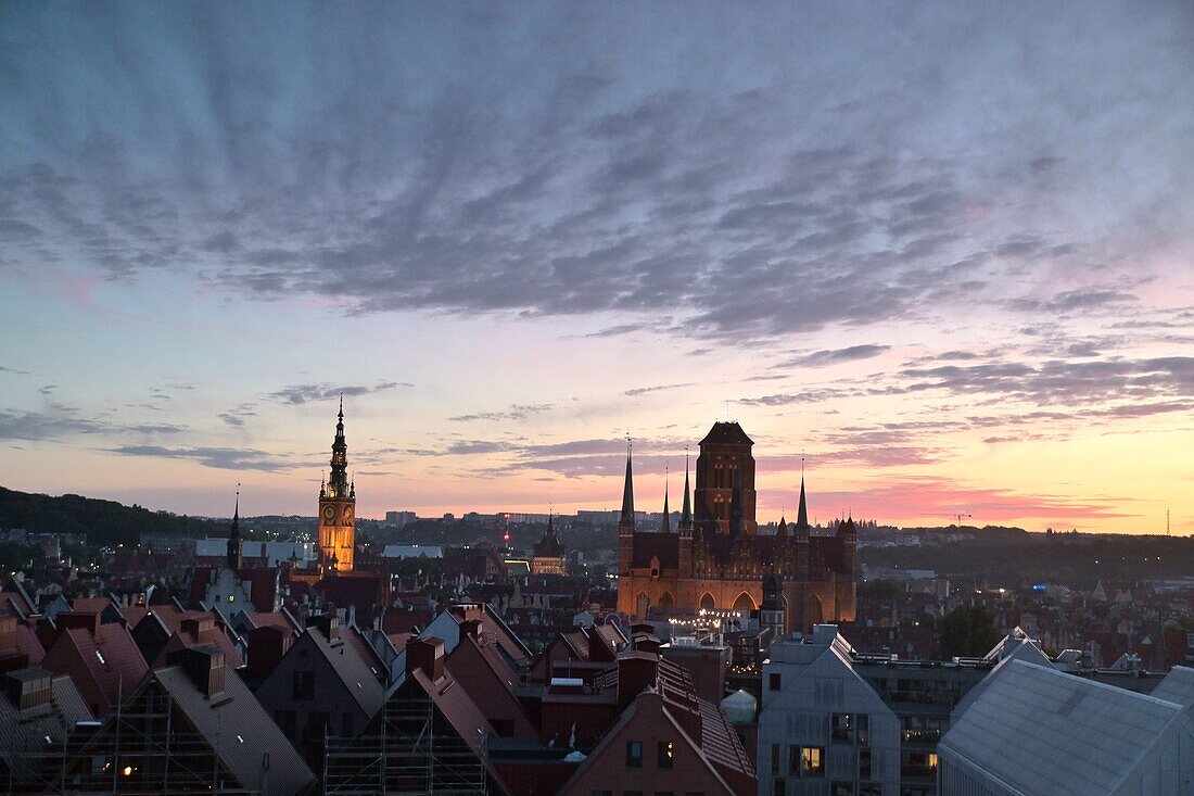  Sunset view from Speicherstadt, Gdansk, Baltic coast, Poland 