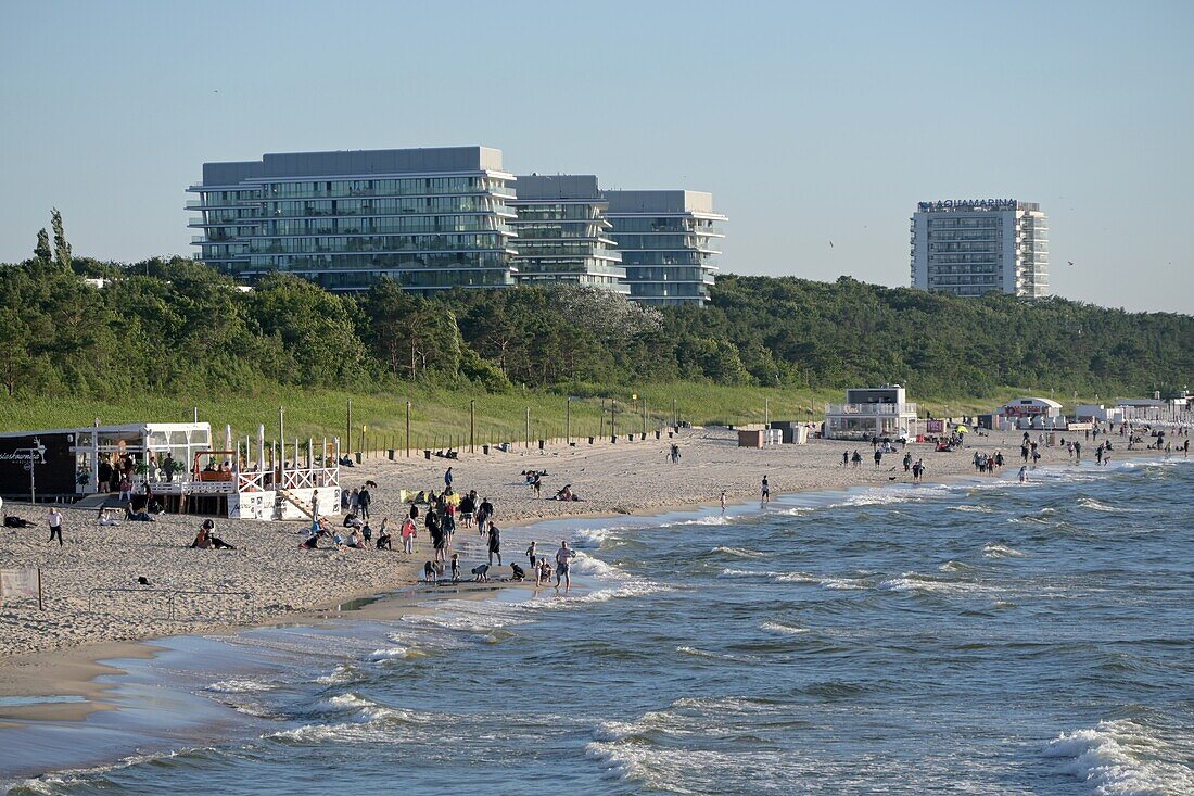  on the beach of Misdroy (Miedzyzdroje) at the Wolinski National Park, Baltic coast, Poland 