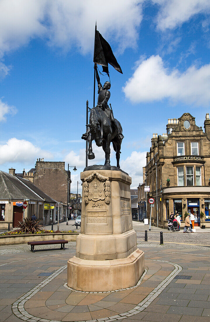 Gedenkstatue, Hawick, Roxburghshire, Schottland, Großbritannien