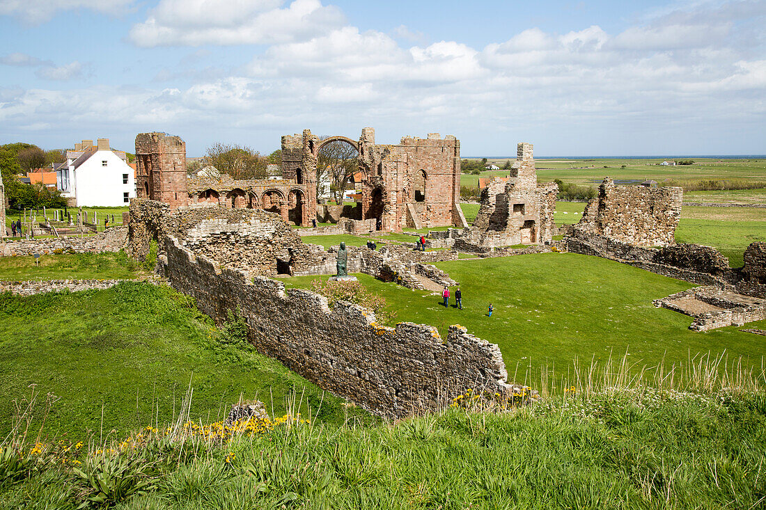 Ruins of Lindisfarne Priory, Holy Island, Northumberland, England, UK