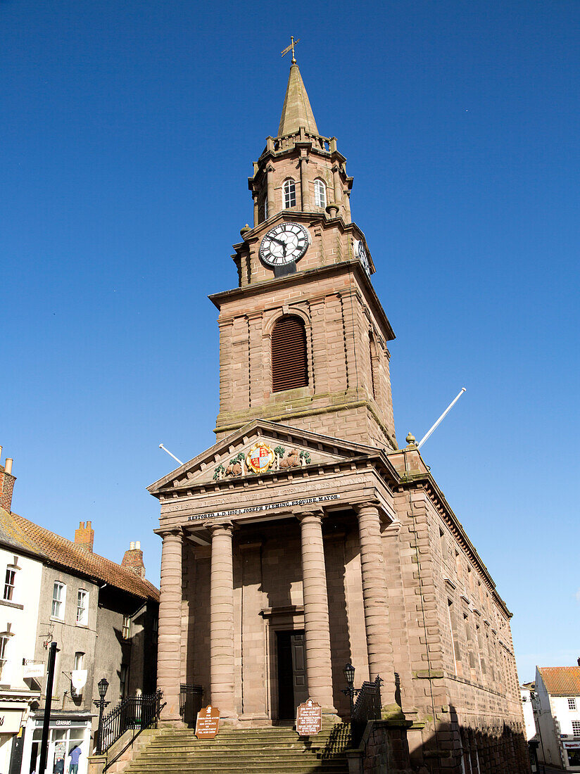 The Town Hall built 1754–60, Berwick-upon-Tweed, Northumberland, England, UK