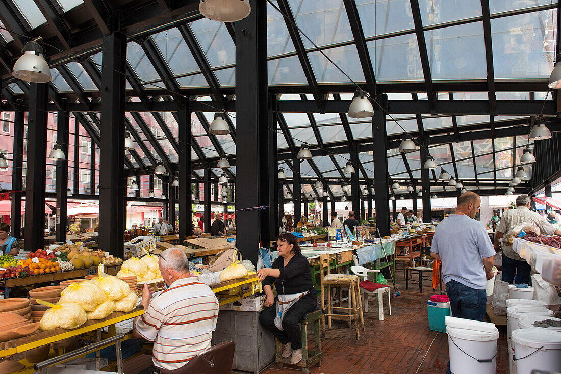 Central market (Sheshi Avni Rustemi), Tirana, Albania, Southeastern Europe