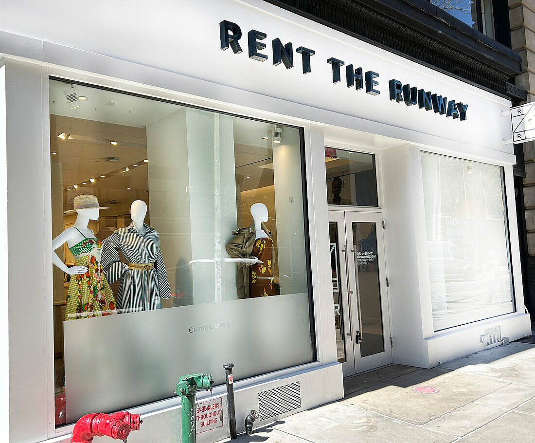 Rent The Runway retail store, building exterior, West 15th Street, Chelsea, New York City, New York, USA