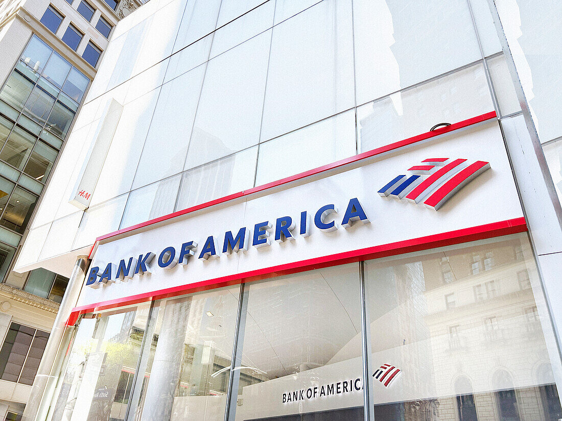  Bank of America-Filiale, Außenansicht, New York City, New York, USA 