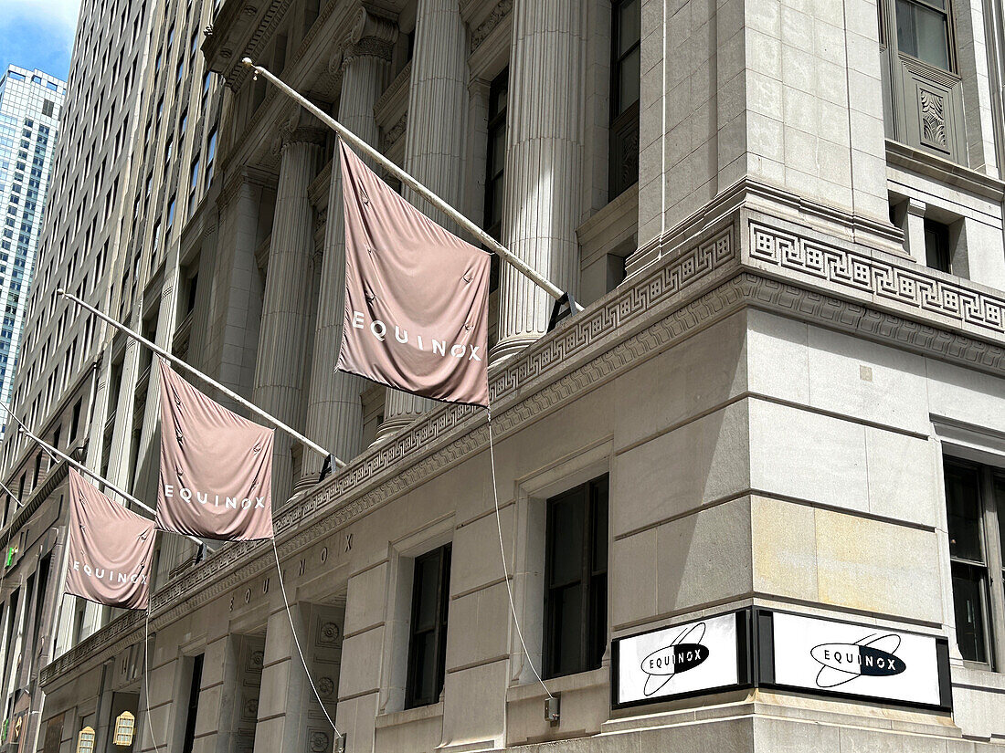 Equinox Fitness Center, building exterior, Wall Street, New York City, New York, USA