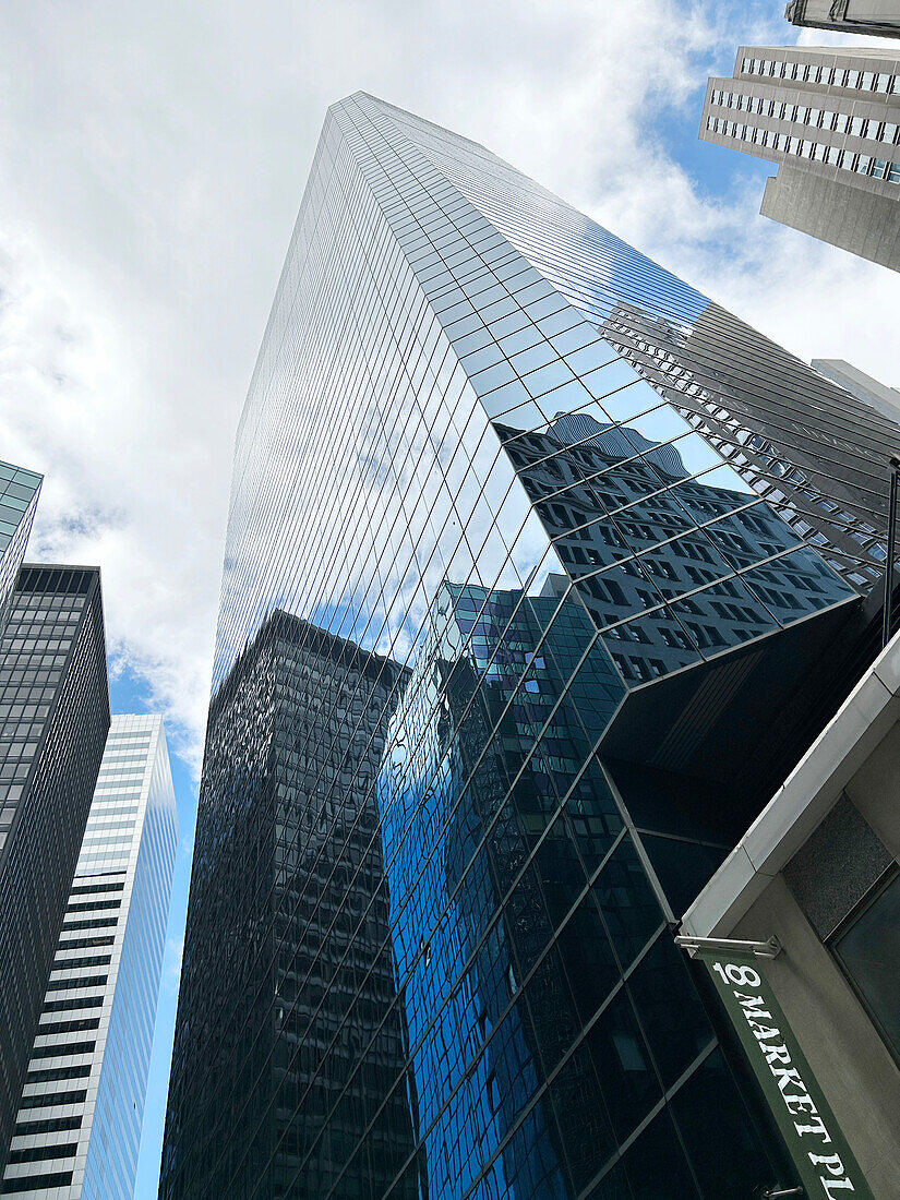 Broad Financial Center, low angle view, 33 Whitehall Street, New York City, New York, USA