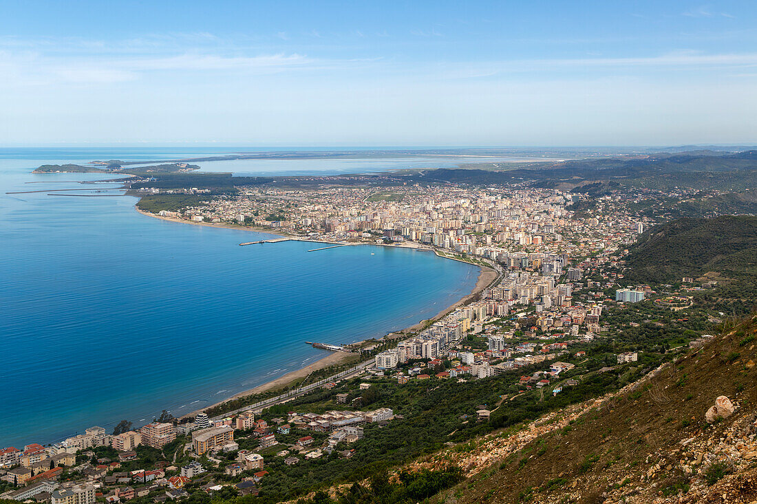 Luftaufnahme der Stadt Vlore, Albanien