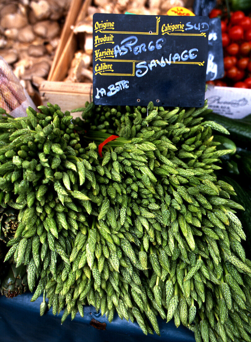   Wild asparagus on the market 