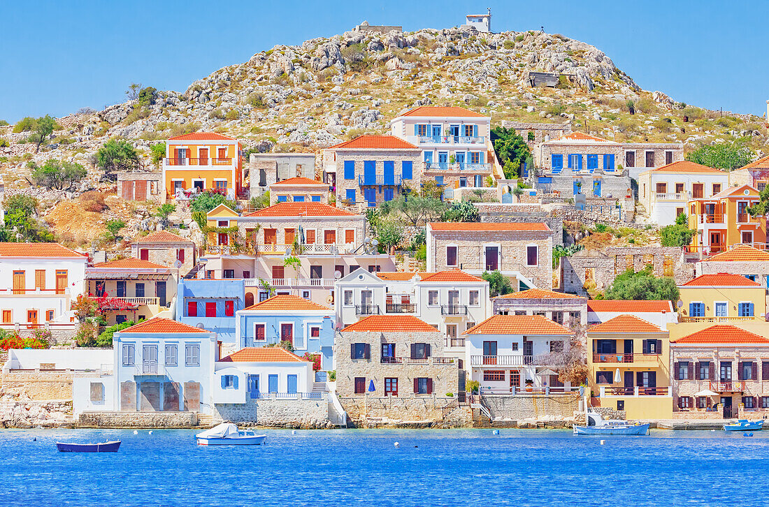 Emporio town, Halki Island, Dodecanese Islands, Greece