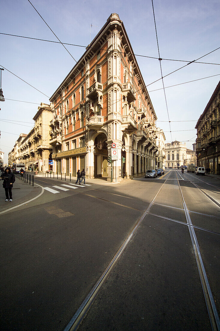 Stadtansicht, Straßenszene von Turin, Piemont, Italien