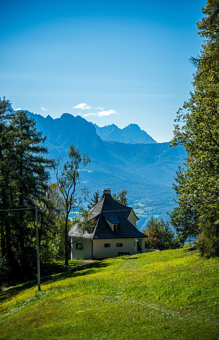  Landscape South Tyrol, mountains, meadows, flowers, peace, blue sky 