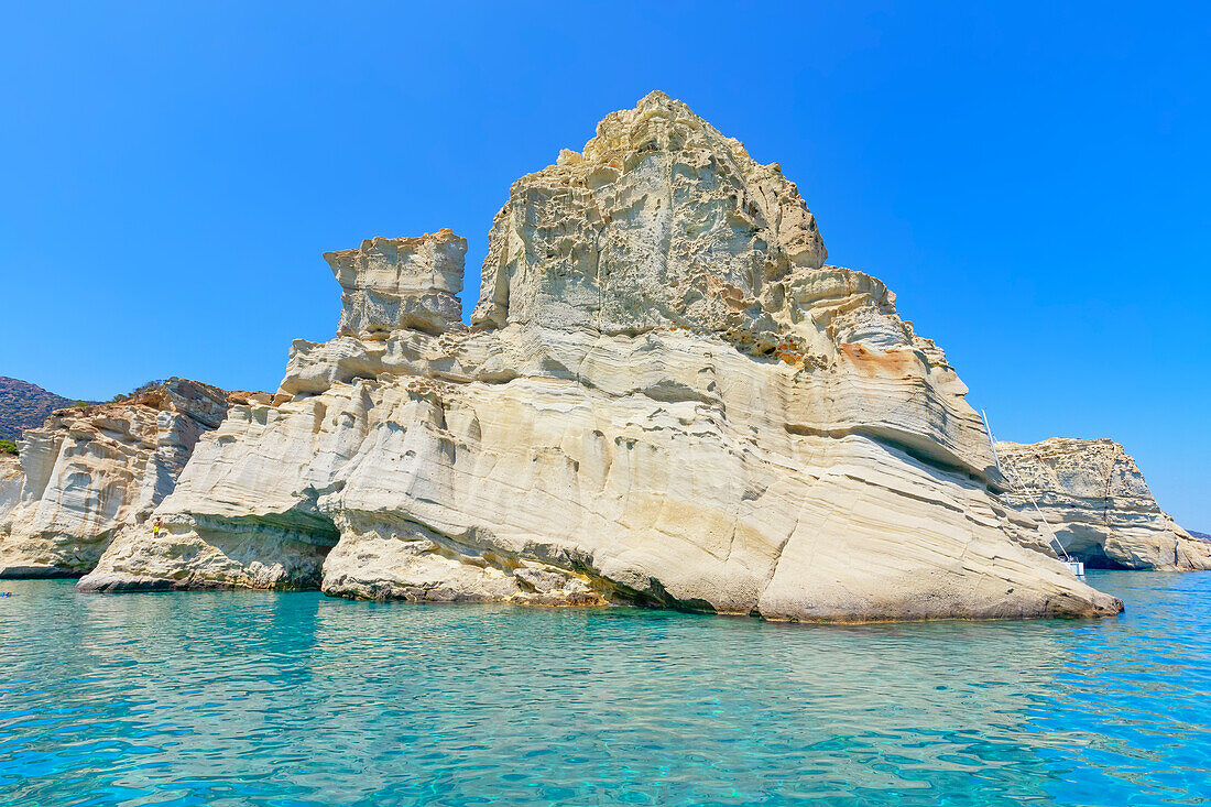 Kleftiko rock formations, Kleftiko, Milos Island, Cyclades Islands, Greece