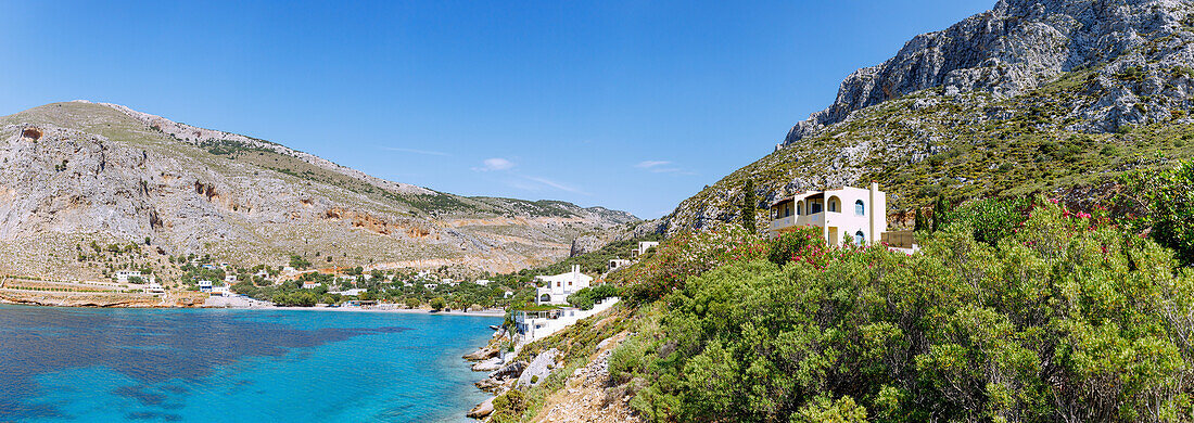  Arginóntas with beach and climbing rocks in the Arginonta Valley on the island of Kalymnos (Kalimnos) in Greece 