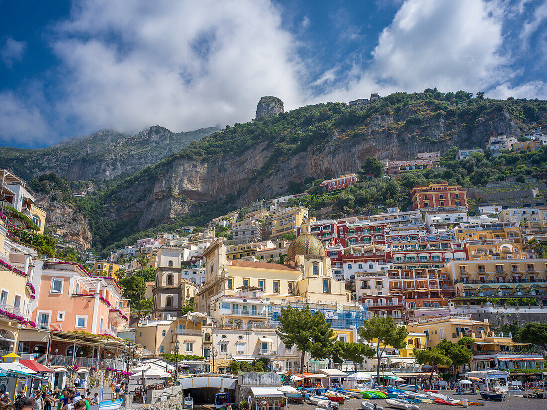 Positano, Amalfiküste, Salerno, Kampanien, Süditalien, Italien, Europa, Mittelmeer