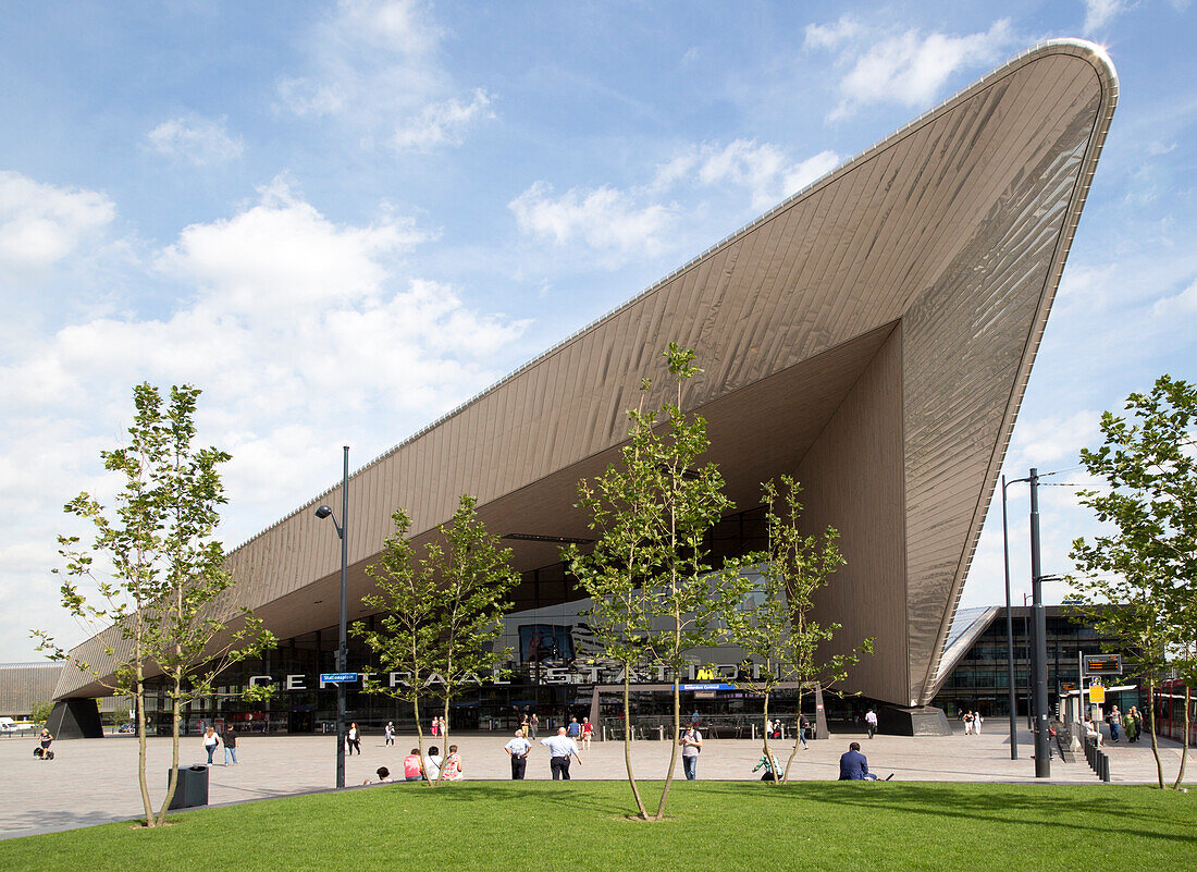  Moderne Architektur Hauptbahnhof Gebäude, Centraal Station, Rotterdam, Niederlande 