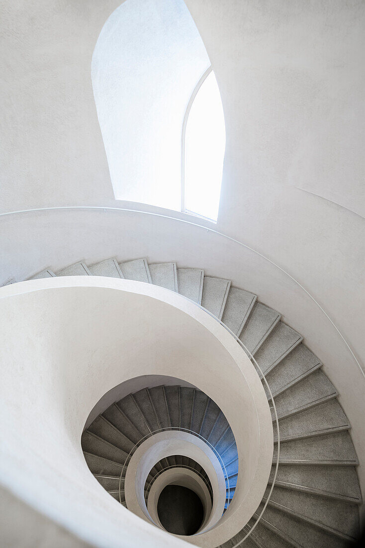  Spiral staircase, Museum Unterlinden, Musée Unterlinden, new building by architects Herzog and de Meuron, Colmar, Alsace, France 