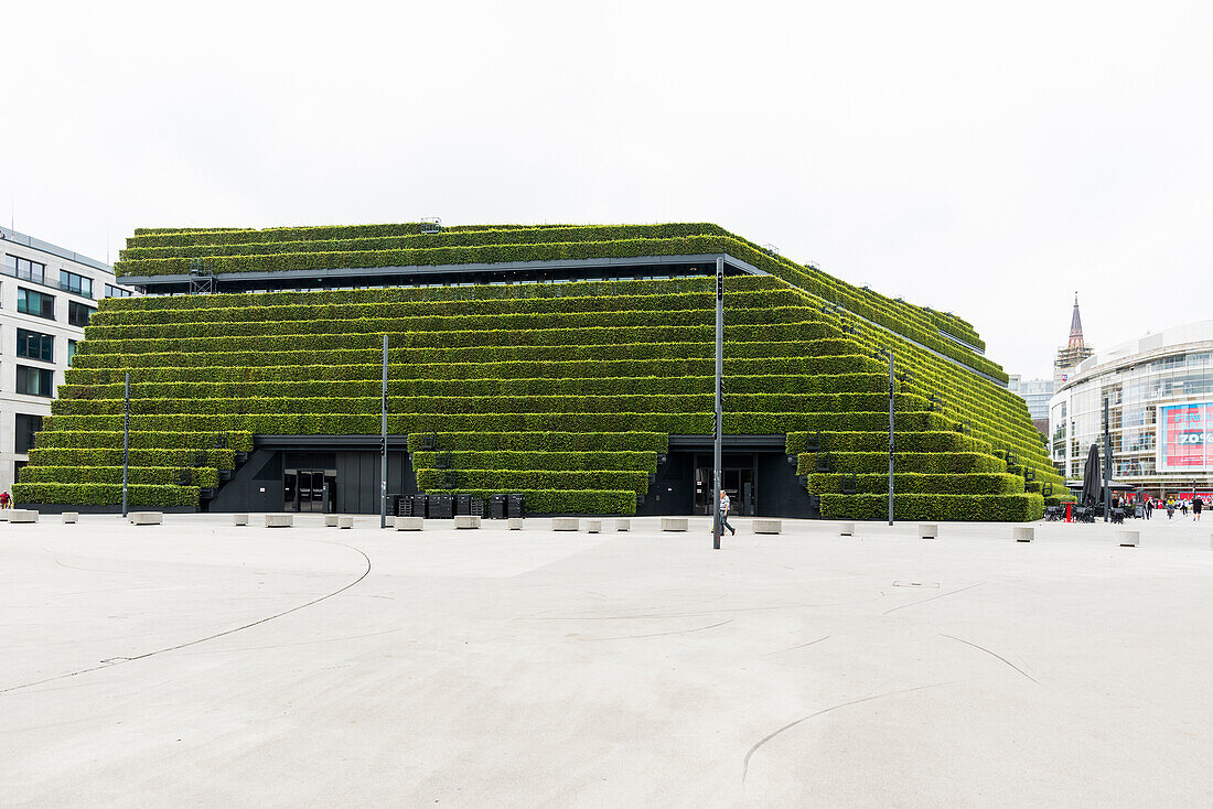 Büro- und Geschäftshaus Kö-Bogen II, Fassade begrünt mit Hainbuchen-Hecken, Düsseldorf, Rheinland, Nordrhein-Westfalen, Deutschland