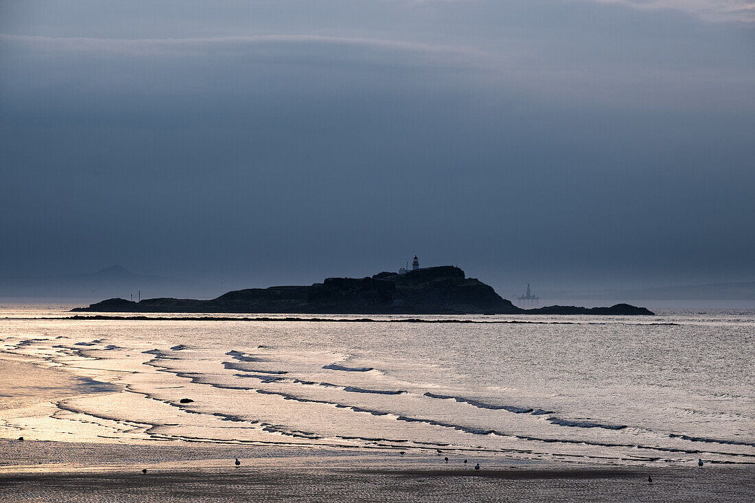  View of Fidra Lighthouse, North Berwick, East Lothian, Scotland, United Kingdom, 