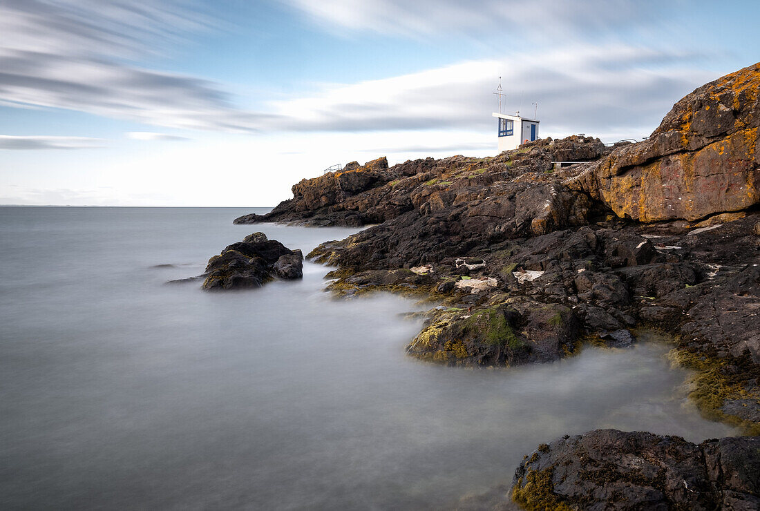  Starter house on rocks at the harbour of North Berwick, East Lothian, Scotland, United Kingdom 