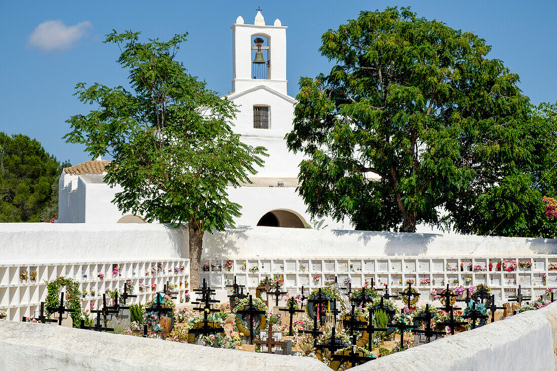 cemetery, church of Sant Llorenç de Balàfia, 18th century, Sant Llorenç, Ibiza, Balearic Islands, Spain